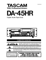 Tascam DA-45HR Owner'S Manual preview