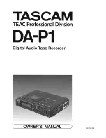 Preview for 1 page of Tascam DA-P1 Owner'S Manual