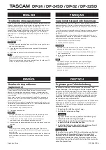 Tascam Digital Portastudio DP-24 Troubleshooting Supplement предпросмотр