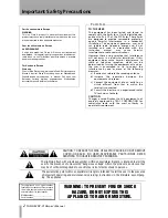 Предварительный просмотр 2 страницы Tascam DP-01 Owner'S Manual