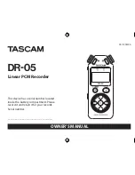 Preview for 1 page of Tascam DR-05 Owner'S Manual