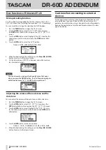 Предварительный просмотр 2 страницы Tascam DR-60D Addendum