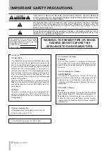 Preview for 2 page of Tascam GA-100CD Owner'S Manual