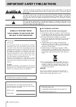 Preview for 2 page of Tascam HS-4000 Owner'S Manual