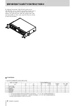 Preview for 4 page of Tascam HS-4000 Owner'S Manual