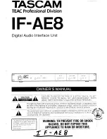 Preview for 1 page of Tascam IF-AE8 Owner'S Manual