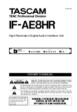 Предварительный просмотр 1 страницы Tascam IF-AE8HR Owner'S Manual