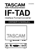 Preview for 1 page of Tascam IF-TAD Owner'S Manual