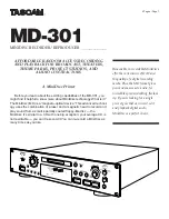 Предварительный просмотр 1 страницы Tascam MD-301 Brochure & Specs