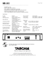 Предварительный просмотр 6 страницы Tascam MD-301 Brochure & Specs