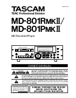 Tascam MD-801P Mk II Owner'S Manual preview