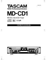 Предварительный просмотр 1 страницы Tascam MD-CD1 Owner'S Manual