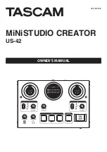 Tascam MiNiSTUDIO CREATOR US-42B Owner'S Manual предпросмотр