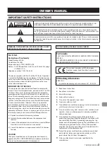 Preview for 3 page of Tascam MX-8A Owner'S Manual