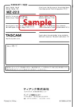 Предварительный просмотр 92 страницы Tascam MZ-223 Owner'S Manual