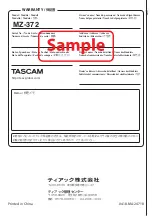 Preview for 92 page of Tascam MZ-372 Owner'S Manual