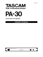 Tascam PA-30 Owner'S Manual preview