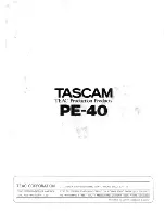 Preview for 11 page of Tascam PE-40 Owner'S Manual