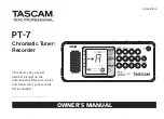 Предварительный просмотр 1 страницы Tascam PT-7 Owner'S Manual