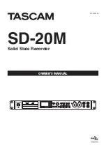 Tascam SD-20M Owner'S Manual preview
