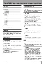 Preview for 1 page of Tascam SS-CDR200 Release Notes