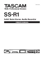 Предварительный просмотр 1 страницы Tascam SS-R1 Owner'S Manual