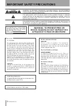 Предварительный просмотр 2 страницы Tascam SS-R1 Owner'S Manual