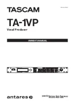 Tascam TASCAM TA-1VP Owner'S Manual предпросмотр