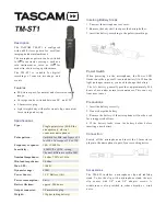 Предварительный просмотр 1 страницы Tascam TM-ST1 User Manual