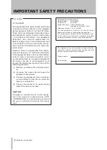 Предварительный просмотр 2 страницы Tascam US-144MKII Owner'S Manual