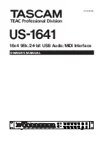 Preview for 1 page of Tascam US-1641 Owner'S Manual