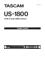 Предварительный просмотр 1 страницы Tascam US-1800 Owner'S Manual