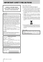 Предварительный просмотр 2 страницы Tascam US-366 Owner'S Manual