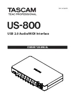 Tascam US-800 Owner'S Manual preview