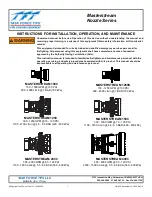 Предварительный просмотр 1 страницы Task Force Tips MASTERSTREAM 1000 Instructions For Installation, Operation And Maintenance