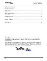 Preview for 2 page of TASKMASTER TOOLS TM-CUT85CU Instruction Manual