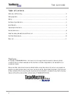 Preview for 2 page of TASKMASTER TM-12U1000 Instruction Manual