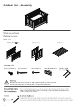 Предварительный просмотр 3 страницы Tasman Addison Double Cot Assembly And Care Instructions