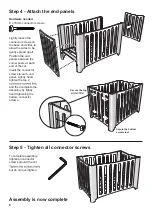 Preview for 8 page of TasmanEco Vogue Cot Assembly And Care Instructions