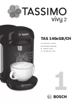 Tassimo vivy 2 TAS 140 CH Series Instruction Manual предпросмотр