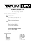 TATUM UTV C-110S Assembly/Installation Instructions preview