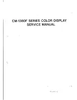 Предварительный просмотр 1 страницы Tatung Decca CM-1380F Series Service Manual