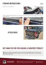 Preview for 2 page of Taunotent TONNEAU COVER Fitment Instructions