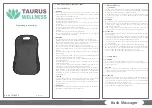 taurus wellness TW-BACK Operating Instructions preview