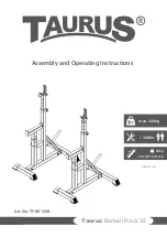 Preview for 1 page of Taurus Barbell Rack X2 Assembly And Operating Instructions Manual