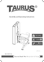 Preview for 1 page of Taurus Dual Pro Bicep Curl & Tricep Assembly And Operating Instructions Manual