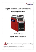 Preview for 1 page of Taurus TIG-300PI AC/DC Operation Manual