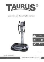 Taurus Vibration Plate VT9 Pro Assembly And Operating Instructions Manual preview