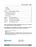 Предварительный просмотр 4 страницы Taylor 142 Operating Instructions Manual