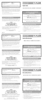 Preview for 1 page of Taylor 7403 Instructions For Use & Warranty Information